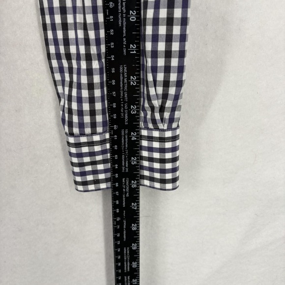 Todd Snyder Shirt Mens 17.5 36/37 Blue Gingham Check Cotton Long Sleeve Dress - Picture 10 of 13